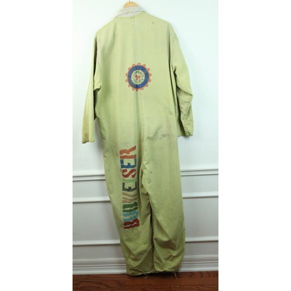 Vintage Jumpsuit Pit Crew Coveralls Panama Budweiser Cargo Ship? USA Made Worn - Picture 12 of 15